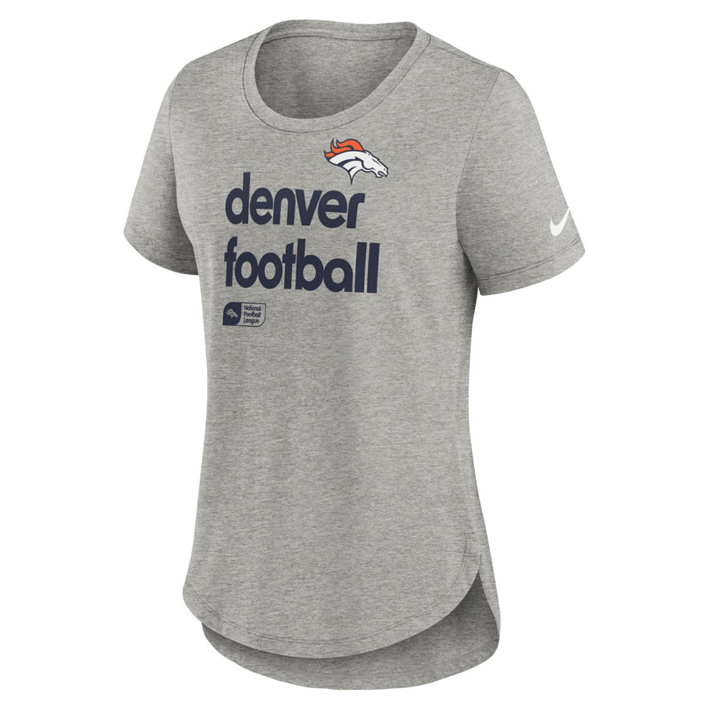 Denver Broncos Women's Team Shout-Out Tri-Blend T-Shirt Heather Gray