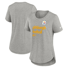 Pittsburgh Steelers Women's Team Shout-Out Tri-Blend T-Shirt Heather Gray