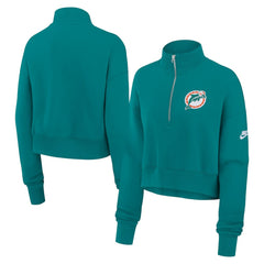 Miami Dolphins Women's Rewind Phoenix Half-Zip Sweatshirt Aqua
