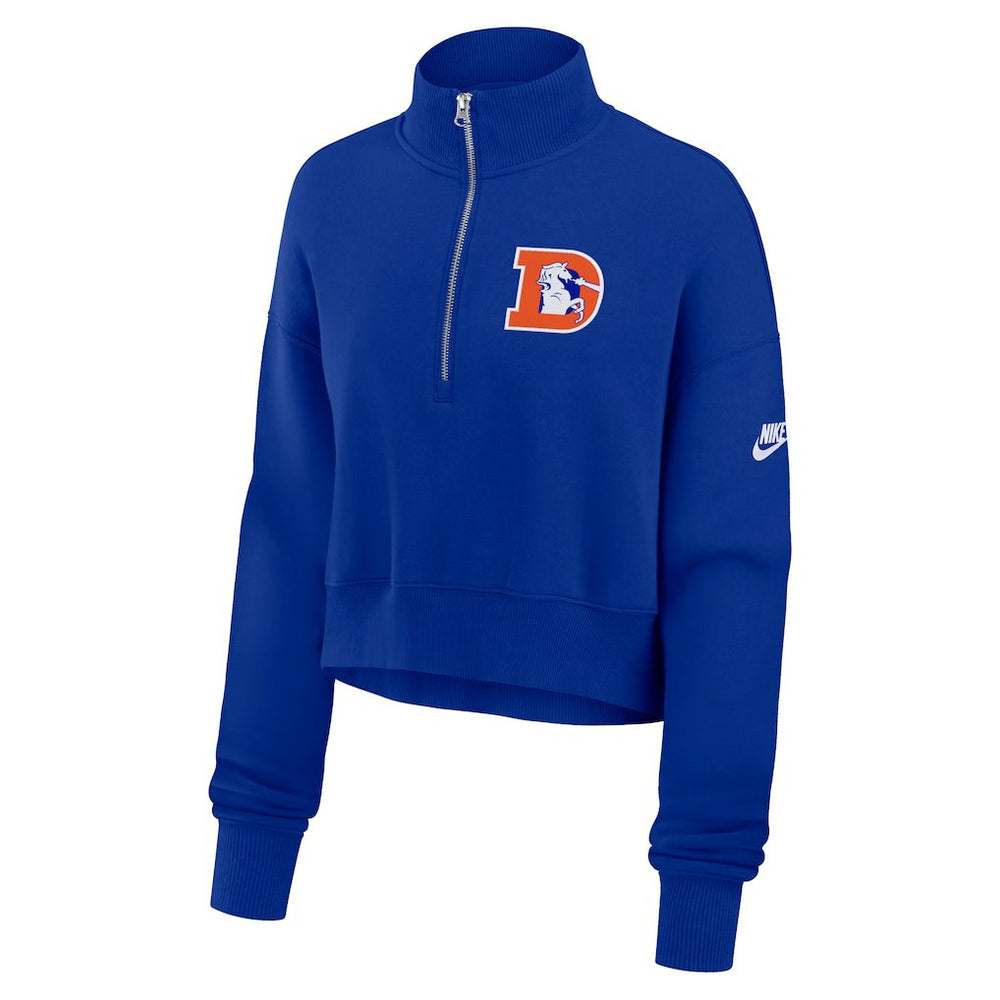 Denver Broncos Women's Rewind Phoenix Half-Zip Sweatshirt Royal