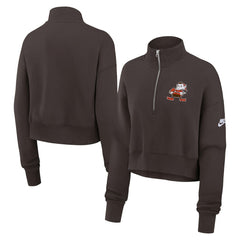 Cleveland Browns Women's Rewind Phoenix Half-Zip Sweatshirt Brown