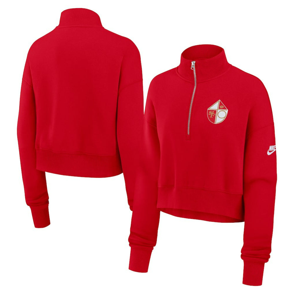 San Francisco 49ers Women's Rewind Phoenix Half-Zip Sweatshirt Scarlet
