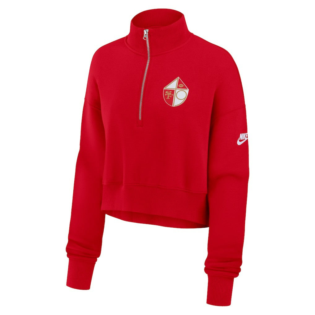 San Francisco 49ers Women's Rewind Phoenix Half-Zip Sweatshirt Scarlet