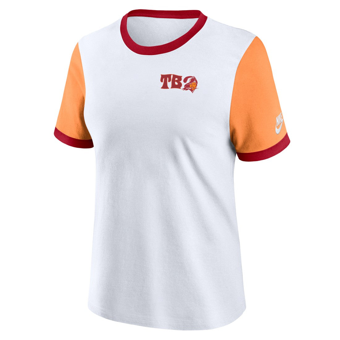 Tampa Bay Buccaneers Women's Rewind Ringer T-Shirt White/Orange