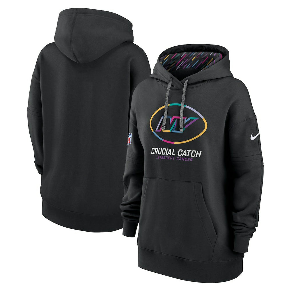 New York Jets Women's 2024 NFL Crucial Catch Club Pullover Hoodie Black