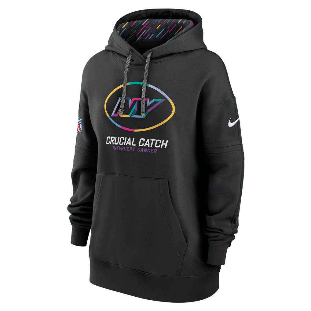 New York Jets Women's 2024 NFL Crucial Catch Club Pullover Hoodie Black