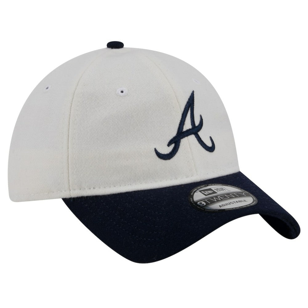 Atlanta Braves New Era Leather Strap 9TWENTY Adjustable Hat - Cream Hats