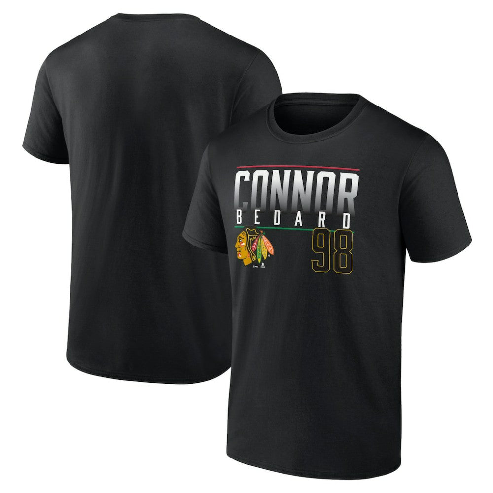 NHL Connor Bedard Chicago Blackhawks Fanatics Name & Number T-Shirt - Black