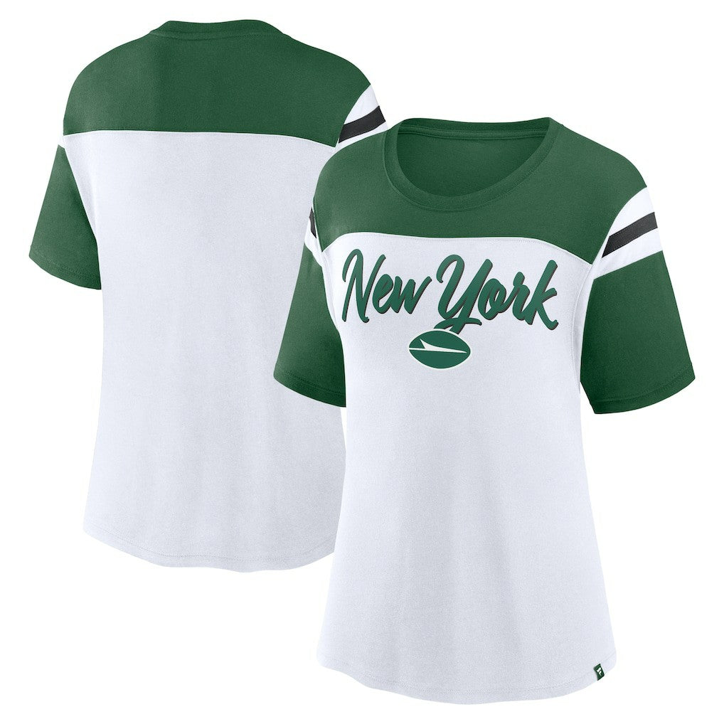 New York Jets Women's Cheer Chant Fashion Crop Top White/Green