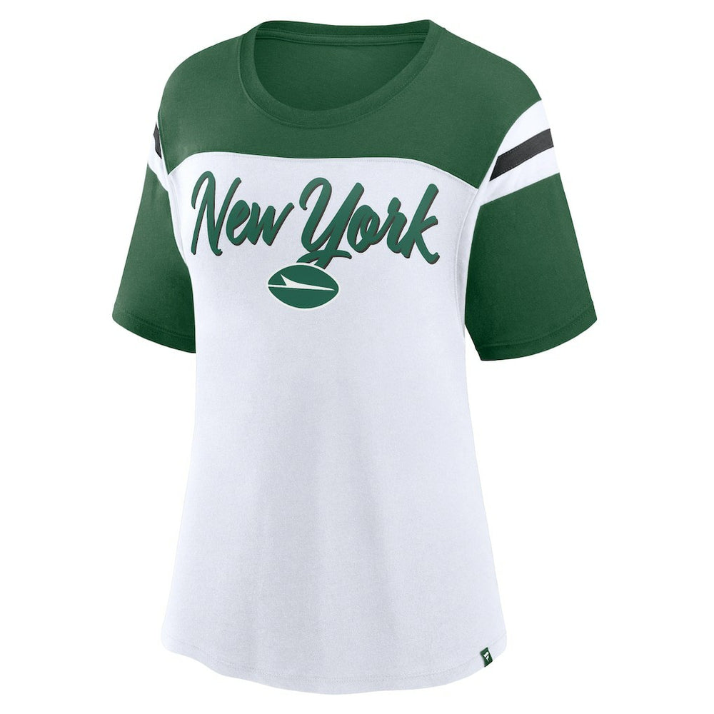 New York Jets Women's Cheer Chant Fashion Crop Top White/Green