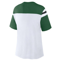 New York Jets Women's Cheer Chant Fashion Crop Top White/Green