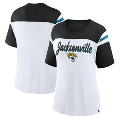 Jacksonville Jaguars Women's Cheer Chant Fashion Crop Top White/Black
