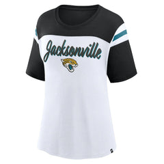 Jacksonville Jaguars Women's Cheer Chant Fashion Crop Top White/Black