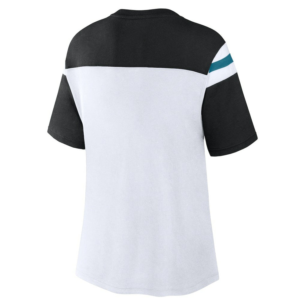 Jacksonville Jaguars Women's Cheer Chant Fashion Crop Top White/Black
