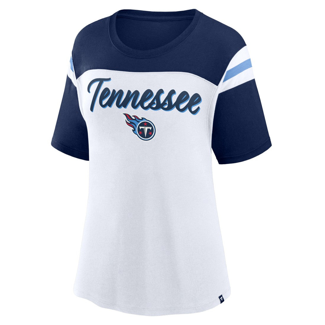 Tennessee Titans Women's Cheer Chant Fashion Crop Top White/Navy