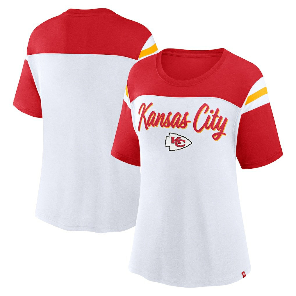 Kansas City Chiefs Women's Cheer Chant Fashion Crop Top White/Red