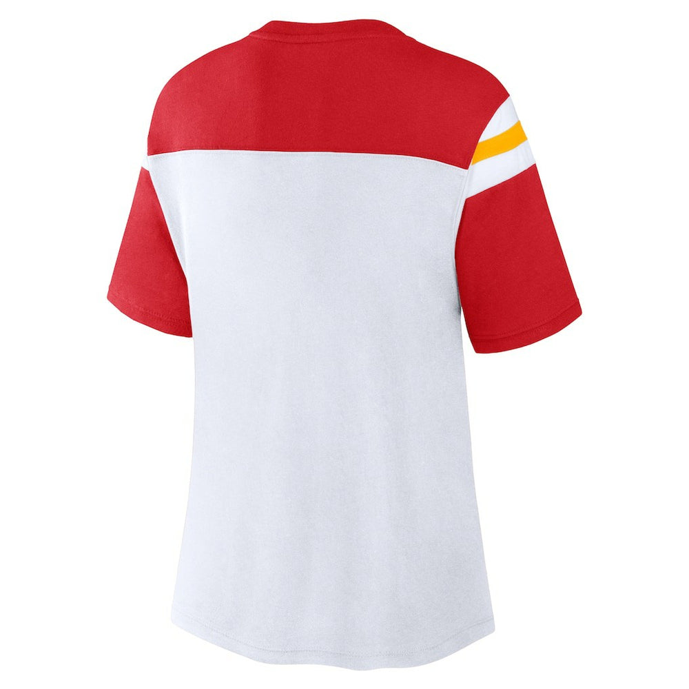 Kansas City Chiefs Women's Cheer Chant Fashion Crop Top White/Red