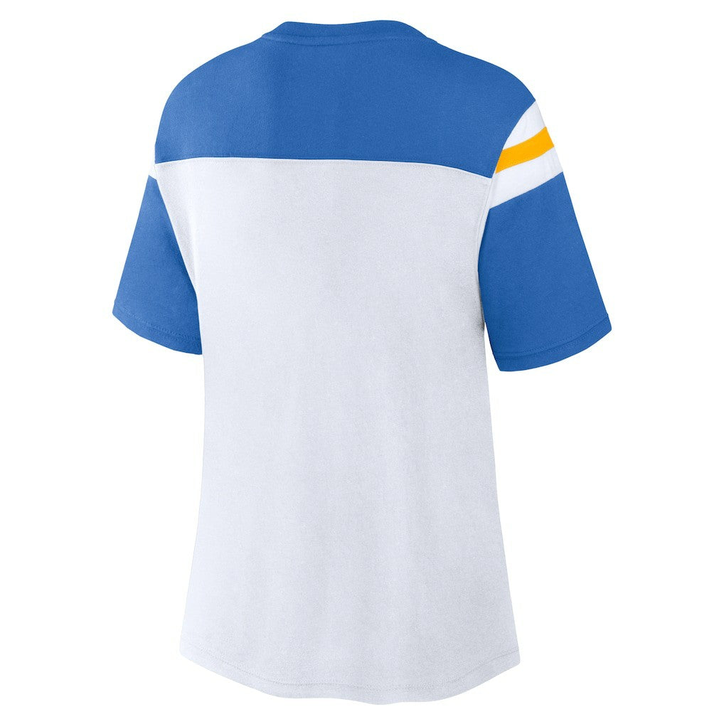 Los Angeles Chargers Women's Cheer Chant Fashion Crop Top White/Powder Blue