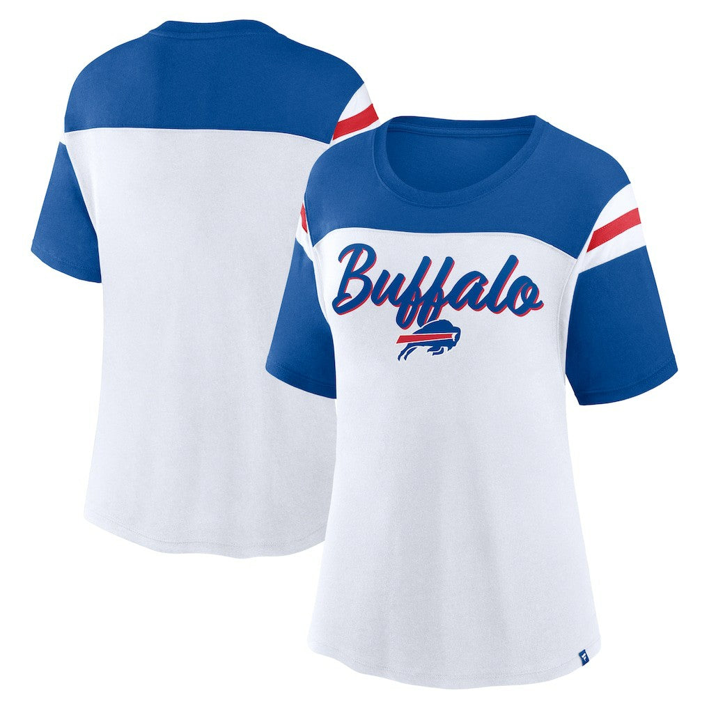Buffalo Bills Women's Cheer Chant Fashion Crop Top White/Royal