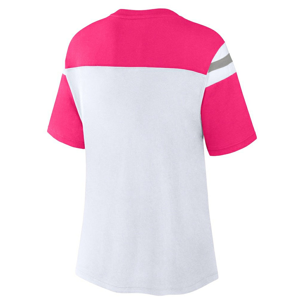 Dallas Cowboys Women's Cheer Chant Fashion Crop Top White/Pink