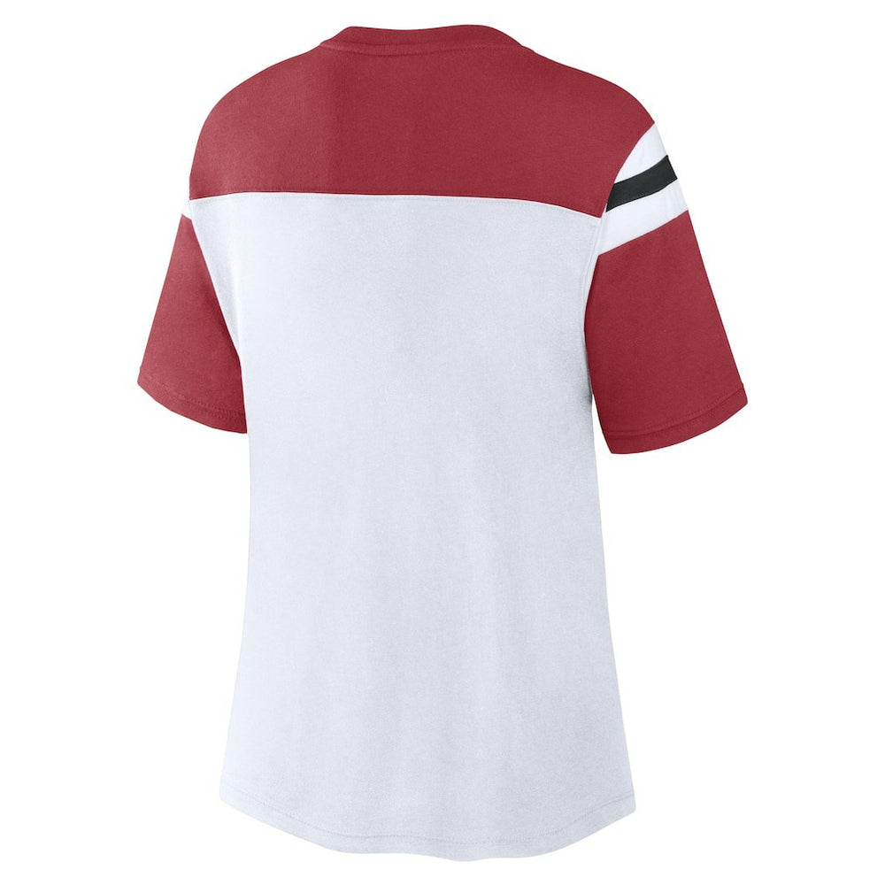 Arizona Cardinals Women's Cheer Chant Fashion Crop Top White/Cardinal