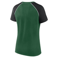 New York Jets Women's Glittered Primary Raglan T-Shirt Green/Black