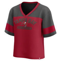 Tampa Bay Buccaneers Women's Homeschool Jersey Poly V-Neck
Fashion Top Red/Pewter