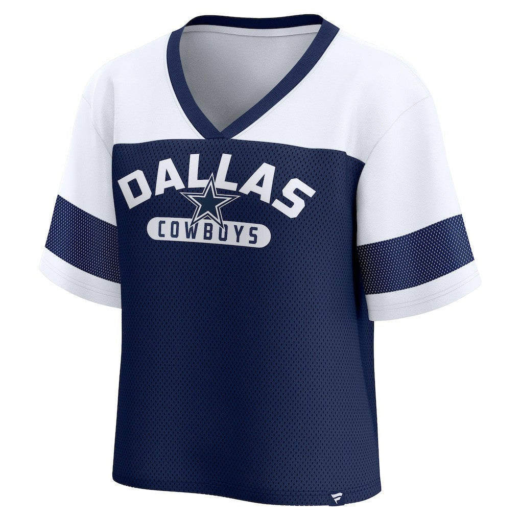 Dallas Cowboys Women's Homeschool Jersey Poly V-Neck
Fashion Top Navy/White