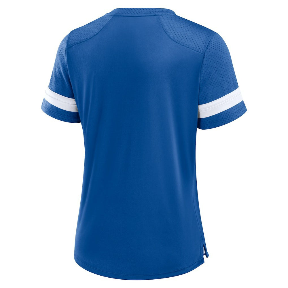 Indianapolis Colts Women's Play Script Lace-Up T-Shirt Royal