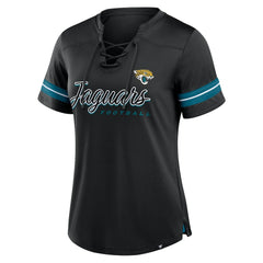 Jacksonville Jaguars Women's Play Script Lace-Up T-Shirt Black