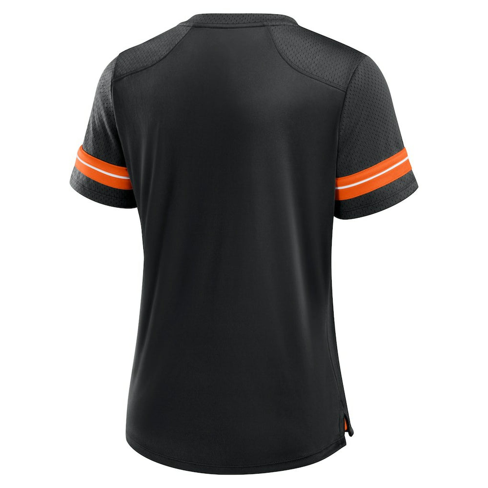 Cincinnati Bengals Women's Play Script Lace-Up T-Shirt Black