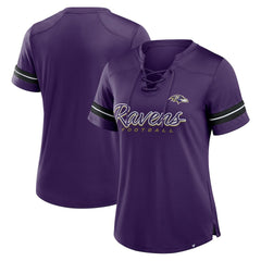 Baltimore Ravens Women's Play Script Lace-Up T-Shirt Purple