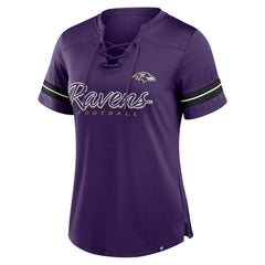 Baltimore Ravens Women's Play Script Lace-Up T-Shirt Purple
