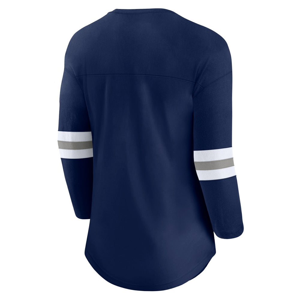 Dallas Cowboys Women's First Team Arch Logo 3/4 Sleeve T-Shirt Navy