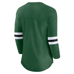 New York Jets Women's First Team Arch Logo 3/4 Sleeve T-Shirt Green