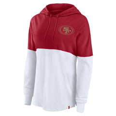 San Francisco 49ers Women's Backup Option Long Sleeve Hoodie T-Shirt Scarlet/White