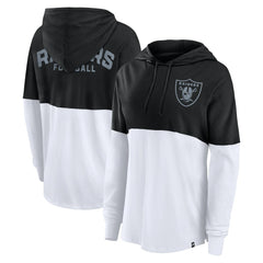 Las Vegas Raiders Women's Backup Option Long Sleeve Hoodie T-Shirt Black/White