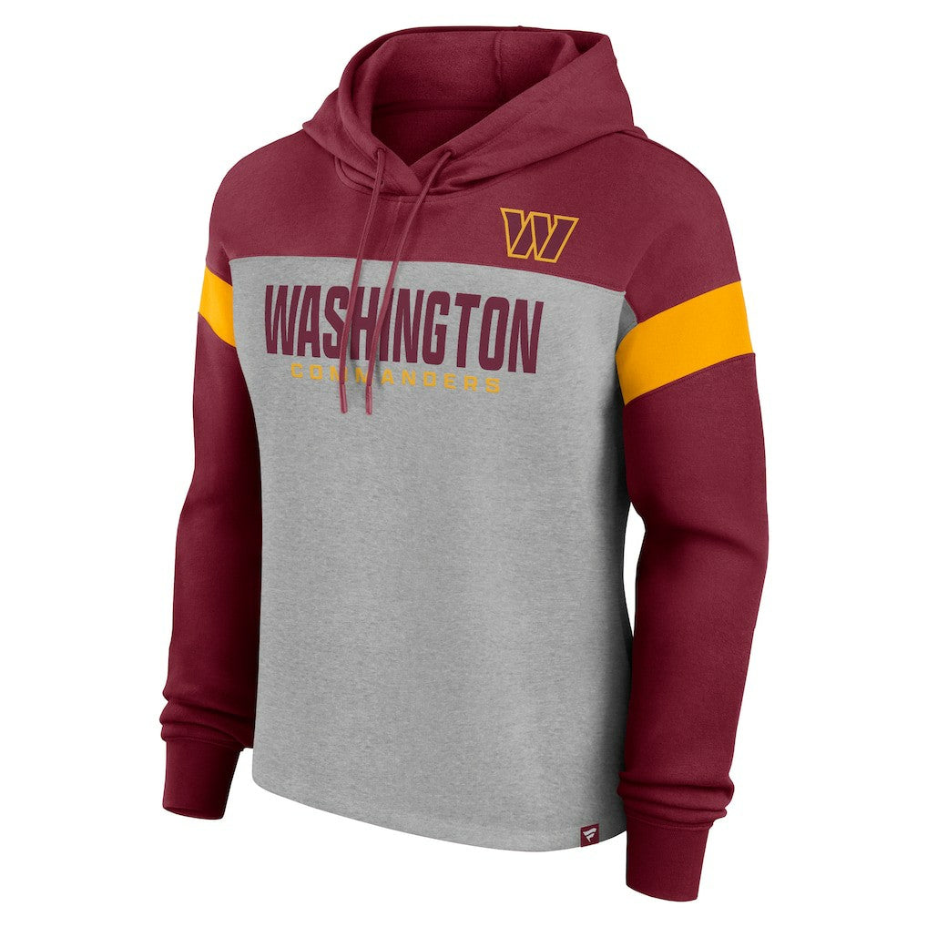 Washington Commanders Women's Bold Play Call Pullover Hoodie Heather Gray/Burgundy