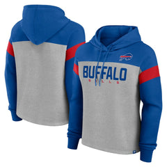Buffalo Bills Women's Bold Play Call Pullover Hoodie Heather Gray/Royal