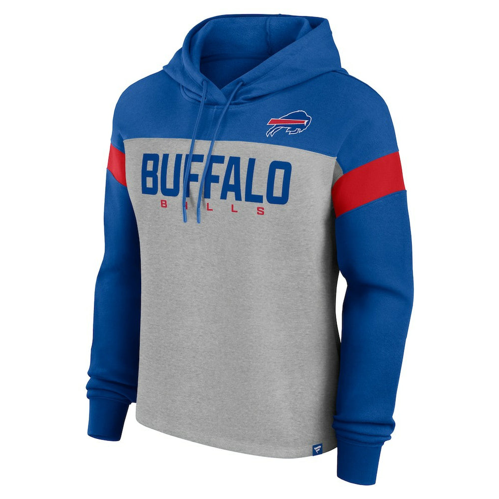 Buffalo Bills Women's Bold Play Call Pullover Hoodie Heather Gray/Royal