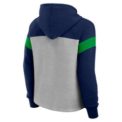 Seattle Seahawks Women's Bold Play Call Pullover Hoodie Heather Gray/College Navy