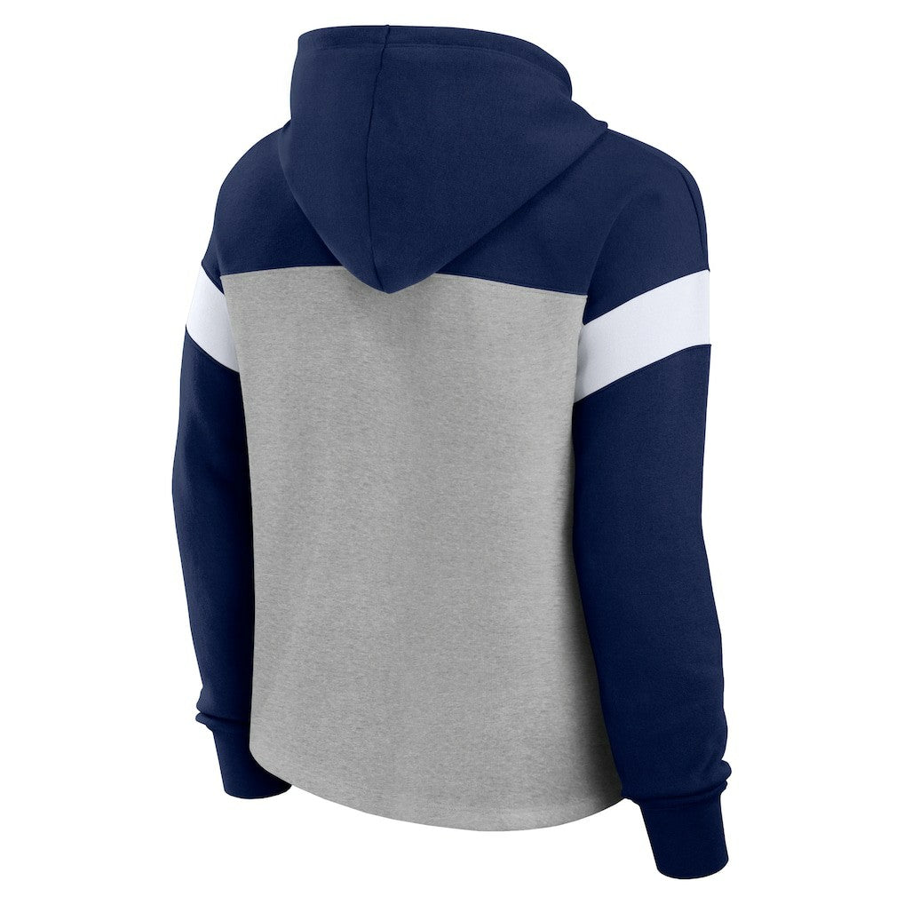 Dallas Cowboys Women's Bold Play Call Pullover Hoodie Heather Gray/Navy