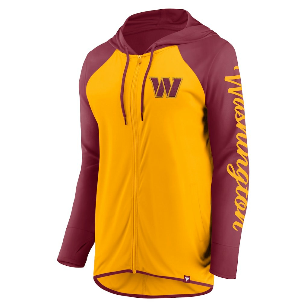 Washington Commanders Women's Script Full-Zip Hoodie Gold/Burgundy