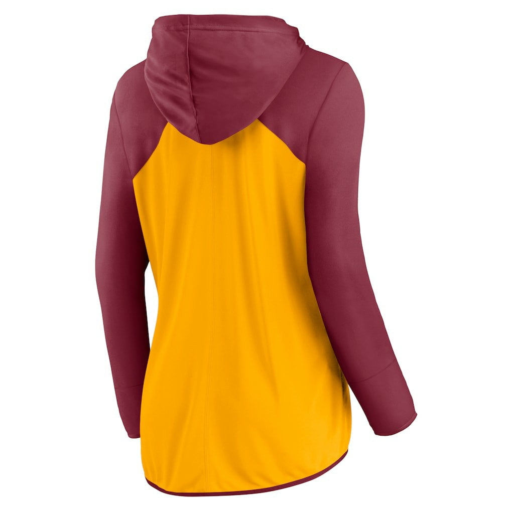 Washington Commanders Women's Script Full-Zip Hoodie Gold/Burgundy