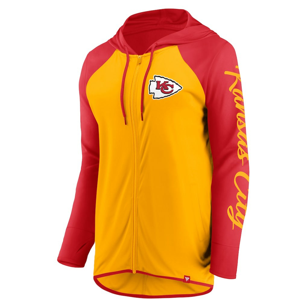 Kansas City Chiefs Women's Script Full-Zip Hoodie Gold/Red