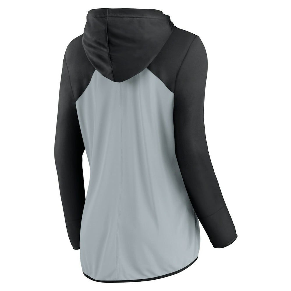 Las Vegas Raiders Women's Script Full-Zip Hoodie Silver/Black