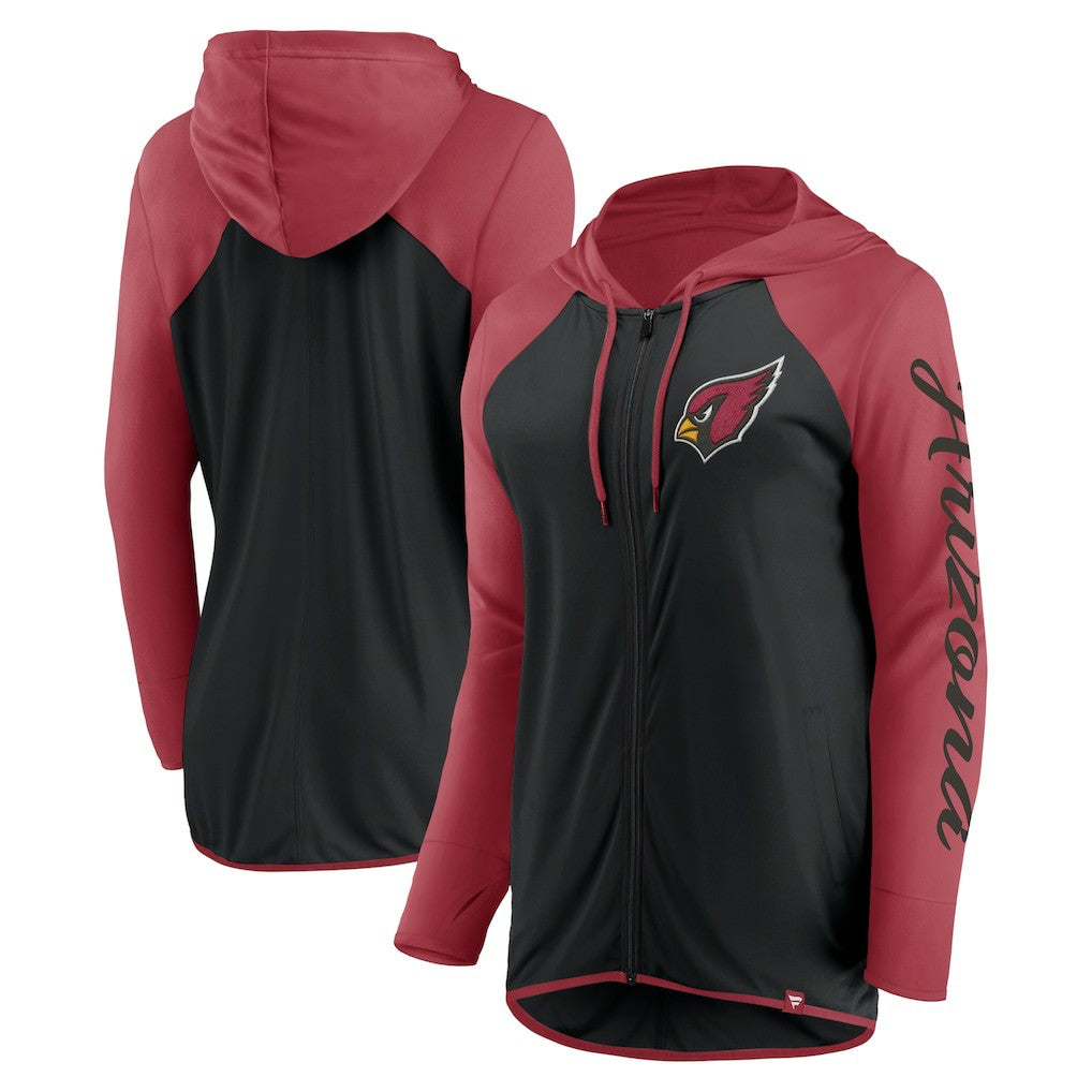 Arizona Cardinals Women's Script Full-Zip Hoodie Black/Cardinal