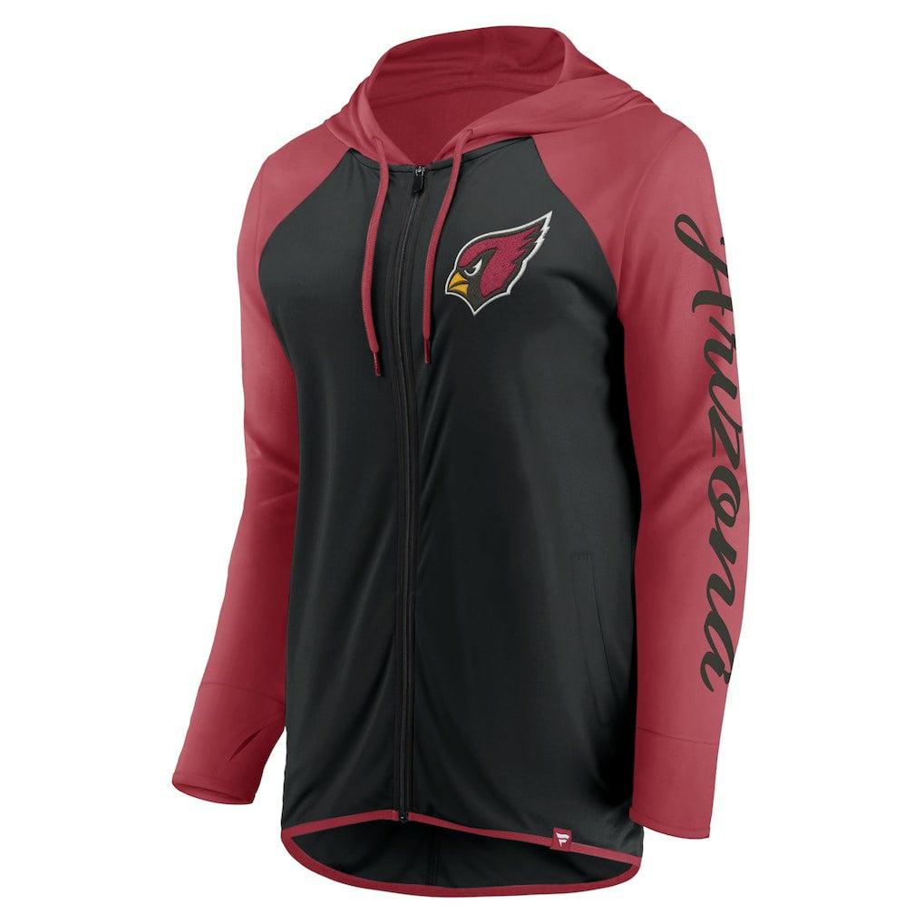Arizona Cardinals Women's Script Full-Zip Hoodie Black/Cardinal