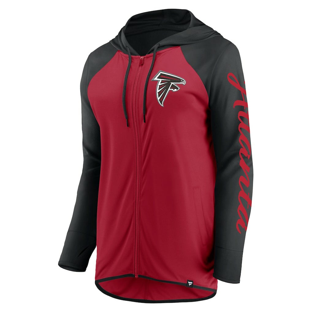 Atlanta Falcons Women's Script Full-Zip Hoodie Red/Black