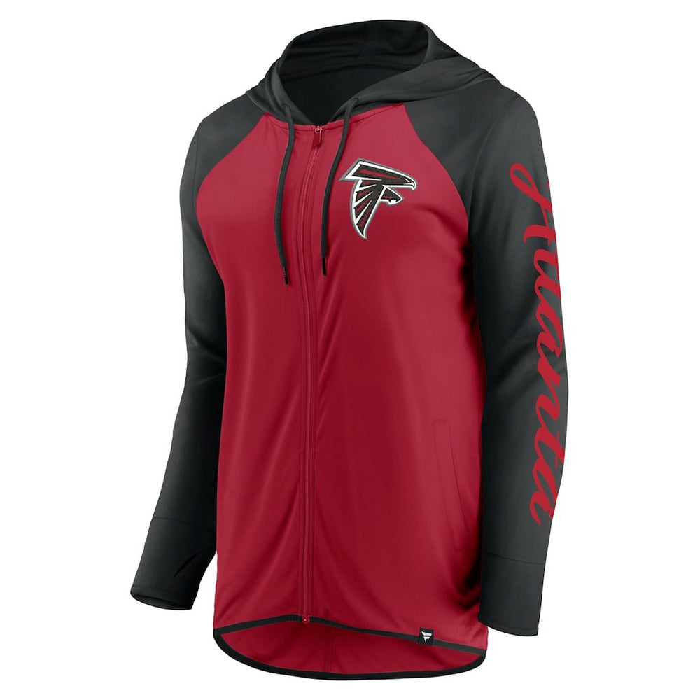 Atlanta Falcons Women's Script Full-Zip Hoodie Red/Black